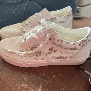 White floral vans